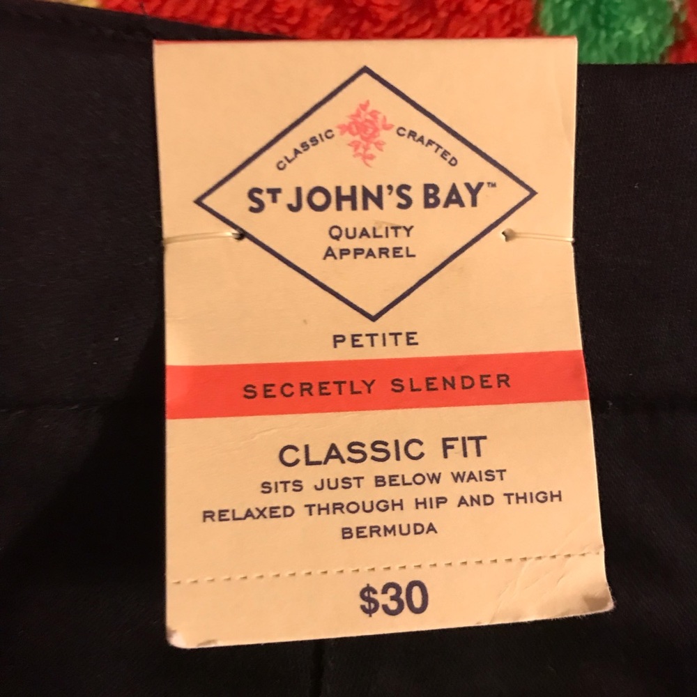 NWT St. John's Bay Black Bermuda Shorts - Picture 2 of 11